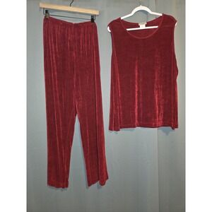 Ve Ve Collection By Vikki Vi Women's Red Two Piece Clothing Set Top 3X Bottom 1X